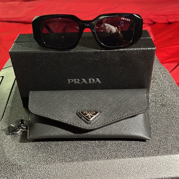 Prada PR17WS 1AB5S049 Women's Sunglasses 49 mm Black / Dark Grey Lens - Picture 13 of 13